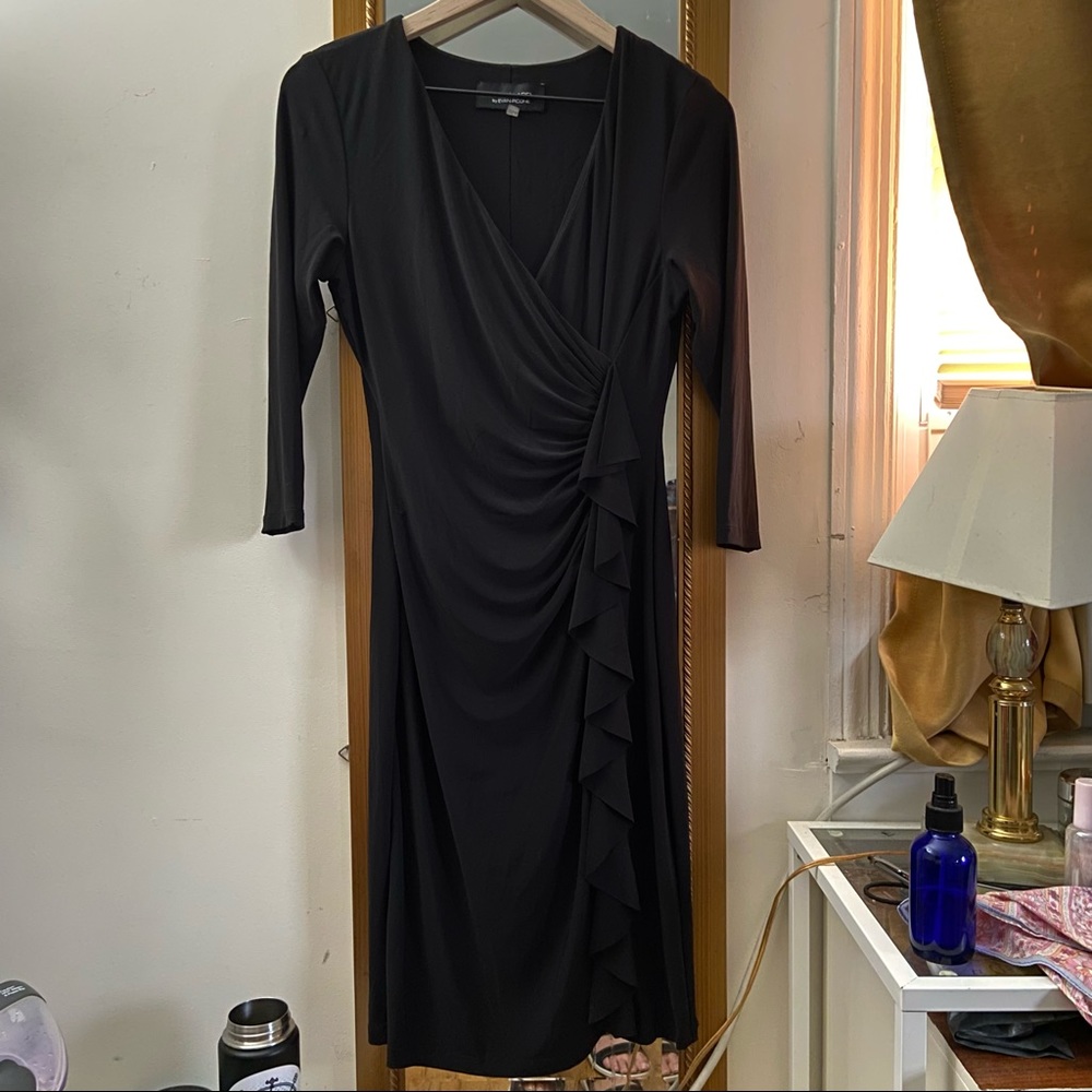 Stretch 3/4 sleeve evening dress